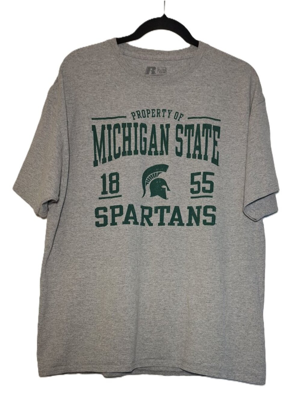 Property of Michigan State Spartans T Shirt Gray Russell Brand Size XL